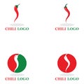 Set chili hot symbol and logo vector icon. Royalty Free Stock Photo