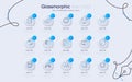 Set of Chin, Delivery insurance and Dollar target line icons for web app. Pictogram icon. Vector