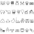 Set of china icons. outline thin line icons