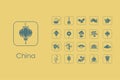 Set of China simple icons