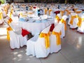 Set of Chinese banquet at wedding celebration in Thailand Royalty Free Stock Photo