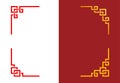 Set of Chinese corner in linear style, vector