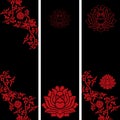 Set of Chinese lotus banners Royalty Free Stock Photo