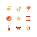 Set of Chinese Lunar New Year Flat Icon Icon v3 - vector illustration Royalty Free Stock Photo