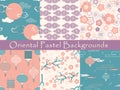 Set of chinese vector seamless patterns. texture, wallpaper, pattern fills, web page background,surface textures. - Royalty Free Stock Photo