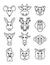 Set chinese zodiac animal icons Royalty Free Stock Photo