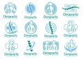 A set of Chiropractic logo vector, spine health care medical symbol or icon pack or collection Royalty Free Stock Photo