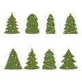 set of chistmas trees