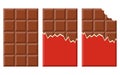 Set of chocolate bar icon. Flat illustration of chocolate bar. Vector illustration Royalty Free Stock Photo