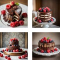 set of chocolate cakes Royalty Free Stock Photo