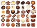 Set of chocolate candie, chocolate collection Royalty Free Stock Photo