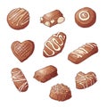 Set Chocolate candies. Vector illustration Hand drawing Royalty Free Stock Photo