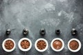 Set of chocolate cream swirl and metal nozzles for confectionery