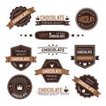 Set of chocolate design logo and icons