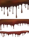Set of chocolate drips Royalty Free Stock Photo