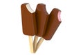 Set of Chocolate Ice Cream Bars, 3D rendering