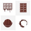 Set of Chocolate logo design vector illustration, Creative Chocolate logo design concept template, symbols icons Royalty Free Stock Photo