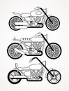 Set of choppers motorcycles style vehicles icons