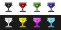 Set Christian chalice icon isolated on black and white background. Christianity icon. Happy Easter. Vector Illustration Royalty Free Stock Photo