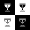 Set Christian chalice icon isolated on black and white background. Christianity icon. Happy Easter. Vector Illustration Royalty Free Stock Photo