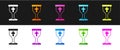 Set Christian chalice icon isolated on black and white background. Christianity icon. Happy Easter. Vector Royalty Free Stock Photo