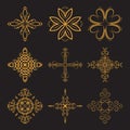 Set of christian crosses. Catholic, Orthodox, Baptist. Royalty Free Stock Photo