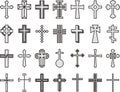 Set of Christian crosses