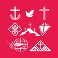 A set of Christian logos and symbols