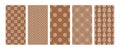 Set of Christmas backgrounds in beige, brown colors