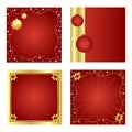 Set of Christmas backgrounds-red and golden