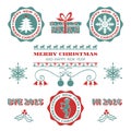 Set of Christmas badges Royalty Free Stock Photo