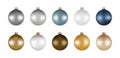 Set of Christmas balls isolated on white background. Bauble design for decoration. Royalty Free Stock Photo