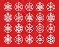 Set of Christmas balls with snowflakes. Christmas toys, decorations. Laser cutting templates. Laser cut, paper cut Royalty Free Stock Photo