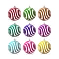 Set of Christmas balls on white background. Vector illustration Royalty Free Stock Photo