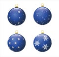 Set Christmas Balls Winter Holiday Collection. New Year balls with Snowflakes, Circles and Abstract Patterns. Christmas Royalty Free Stock Photo