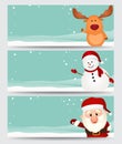 Set of christmas banner. with santa ,reindeer and snowman Royalty Free Stock Photo