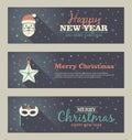 Set of christmas banner. Vector illustration Royalty Free Stock Photo