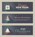 Set of christmas banner. Vector illustration