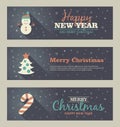 Set of christmas banner. Vector illustration Royalty Free Stock Photo