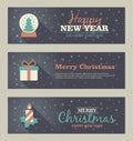 Set of christmas banner. Vector illustration Royalty Free Stock Photo