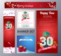 Set of christmas banner vector illustration Royalty Free Stock Photo