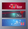 Set of christmas banner vector illustration Royalty Free Stock Photo