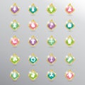 set of christmas bauble. Vector illustration decorative design Royalty Free Stock Photo