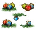 Set of Christmas baubles Royalty Free Stock Photo