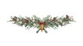 Set of christmas border design elements, floral garland