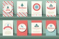 Set of Christmas brochures in vintage style