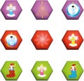 Set of christmas buttons. Object isolated. Royalty Free Stock Photo