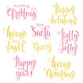 Set of Christmas calligraphy phrases. Royalty Free Stock Photo