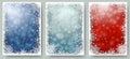 Set of Christmas cards with frame of snowflakes Royalty Free Stock Photo