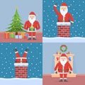 Set of Christmas cards with Santa Claus Royalty Free Stock Photo